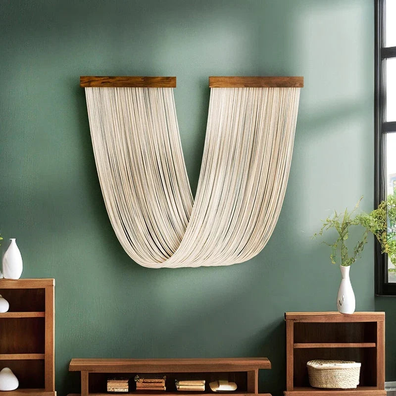 Bohemian Wall Hanging Tapestry Handwoven Cotton with Tassel Design for Living Room Bedroom and Home Decor