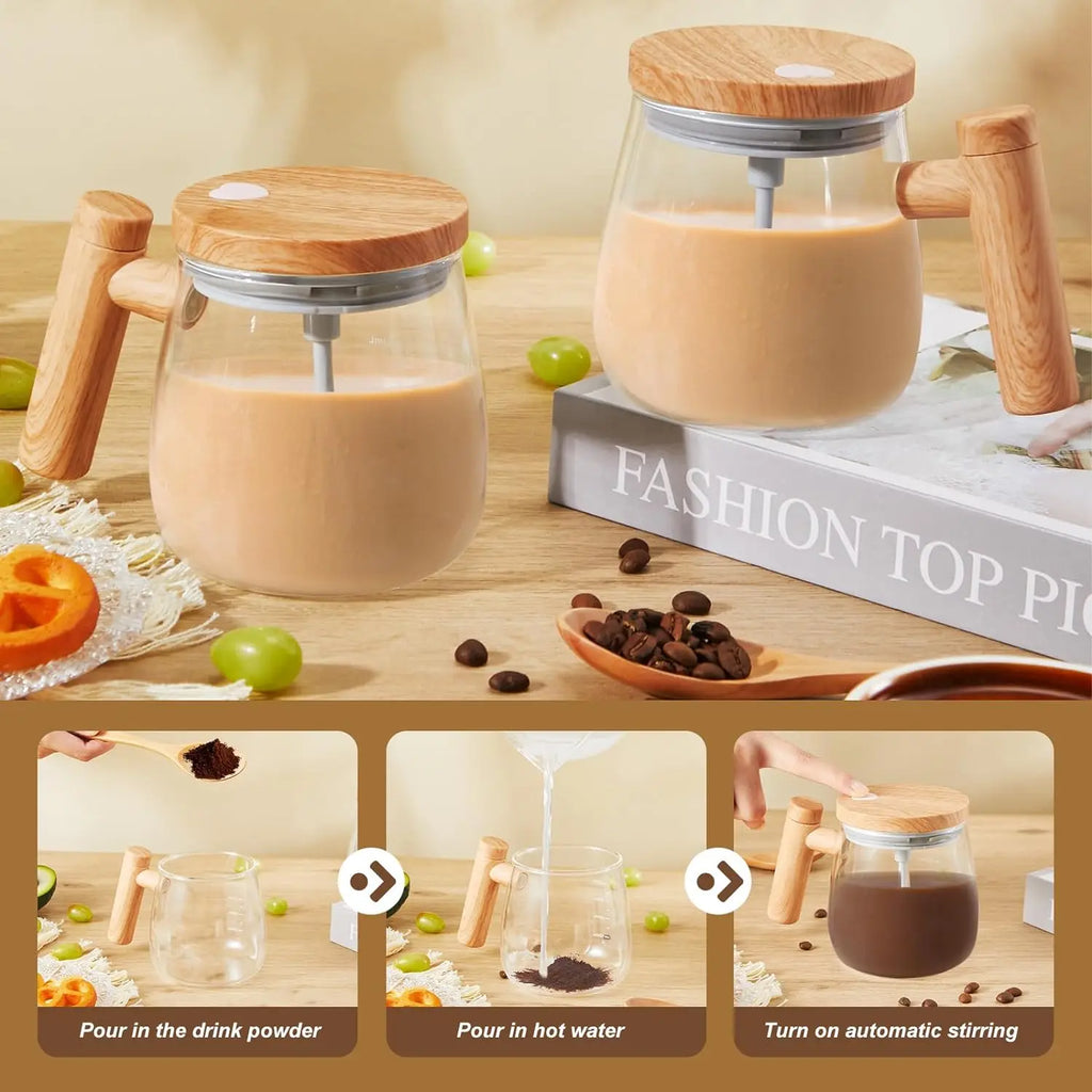 Self Stirring Mug with High Speed Automatic Mixing Design for Coffee Protein Powder and Daily Drinks (400 ml)