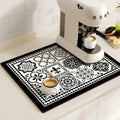 Absorbent Coffee Mat Quick Dry Countertop Dish Drying Pad for Coffee Bar and Kitchen Use