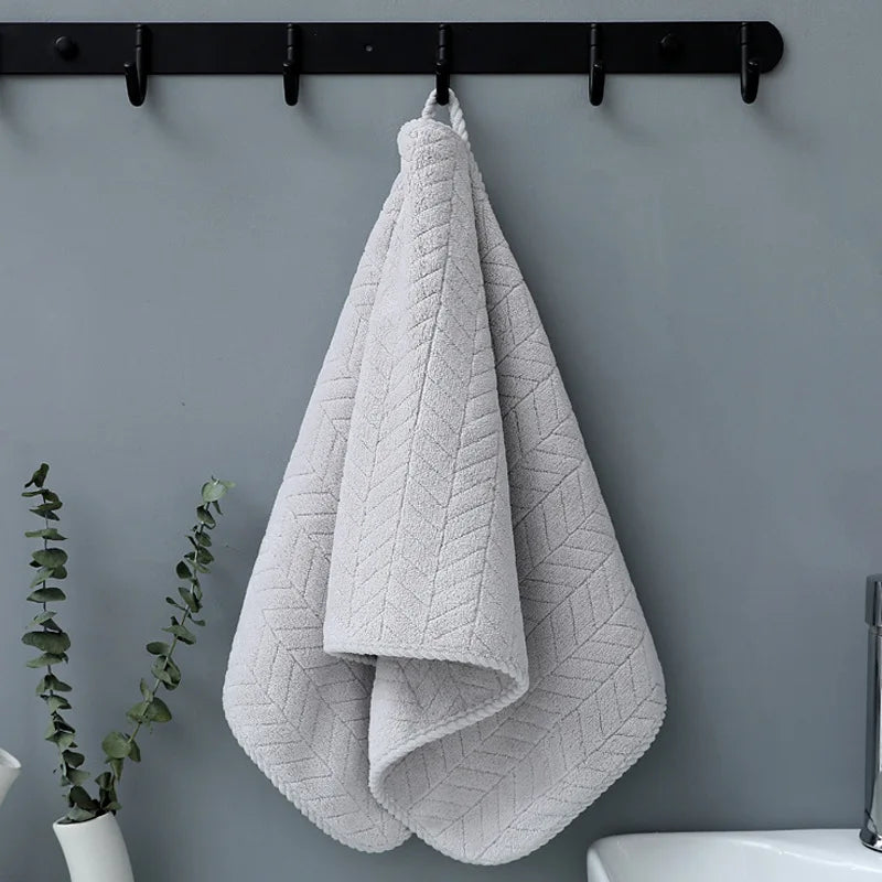 3 Pcs Thickened Coral Velvet Cotton Hand Towel for Adults, Soft & Quick-Drying
