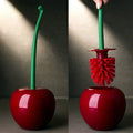 Cherry Toilet Brush Holder Set with Decorative ABS Design for Bathroom Cleaning and Lavatory Storage