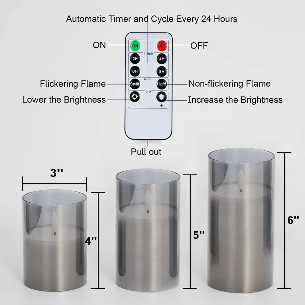 Flameless LED Pillar Candles with Remote Control, Timer and Flickering Light for Home, Wedding and Event Décor