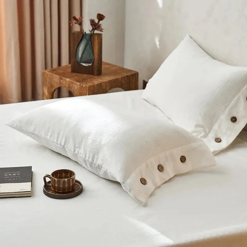 Solid Cotton Pillowcase Set with Simple Design for Everyday Bedding and Home Décor