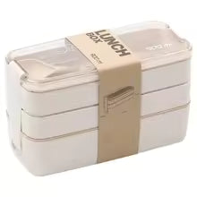 EcoStack 3-Tier Wheat Straw Lunch Box — Eco-Friendly, Stacked Lunch Organizer for Fresh Meals