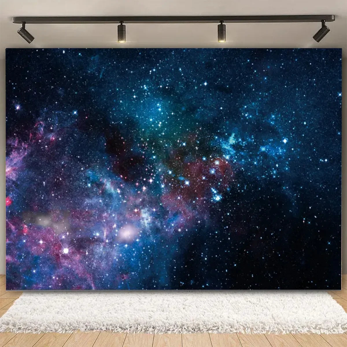 Galaxy Starry Sky Backdrop Vinyl Photo Background with Space Planet Design for Events Photography and Room Decor
