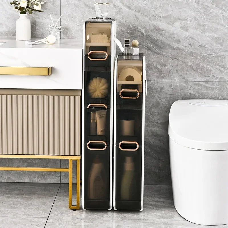 Narrow Bathroom Storage Cabinet with Multi Tier Design for Small Space Organization