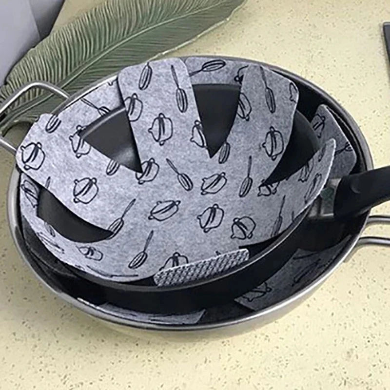 Non Woven Pan Protector Pads Cookware Divider Set for Pots Pans Scratch Protection Kitchen Storage