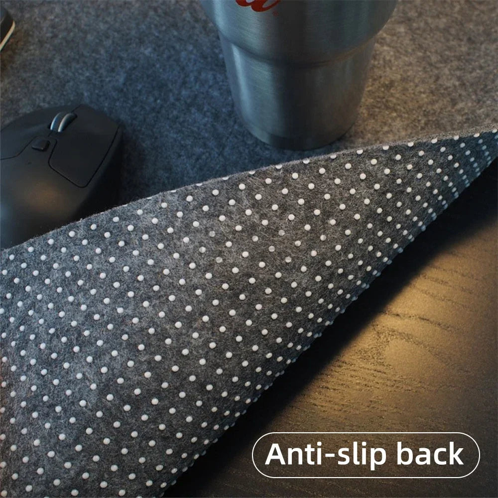 Large Wool Felt Mouse Pad and Desk Protector Mat with Non-Slip Backing for Office and Gaming Use