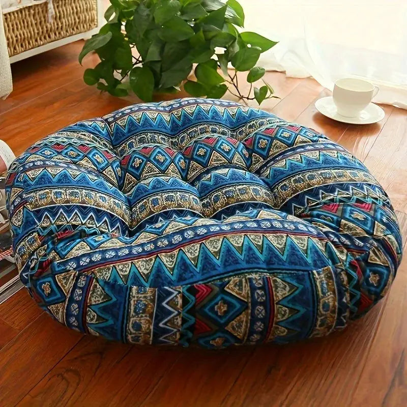 Round Floor Cushion Pillow with Thickened Padding for Meditation, Seating, and Tatami Floor Use