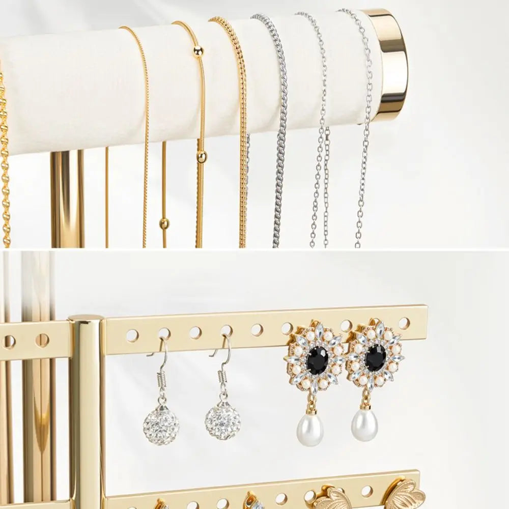 3 Tier Bracelet Holder Stand with Velvet T Bar Design for Jewelry Organization and Display