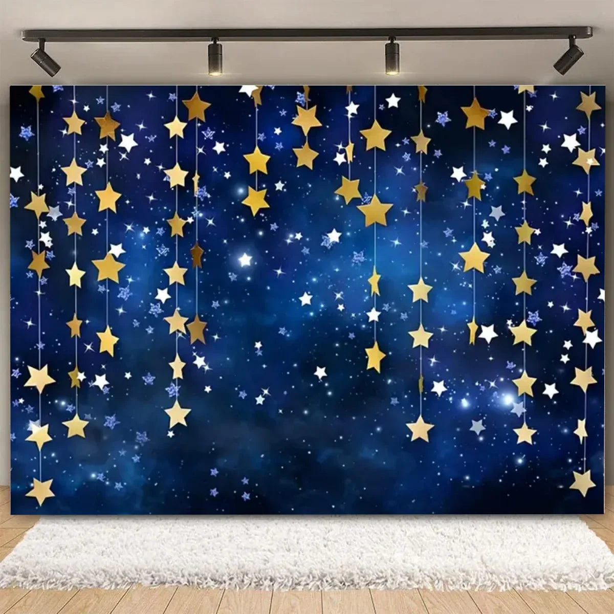 Galaxy Starry Sky Backdrop Vinyl Photo Background with Space Planet Design for Events Photography and Room Decor