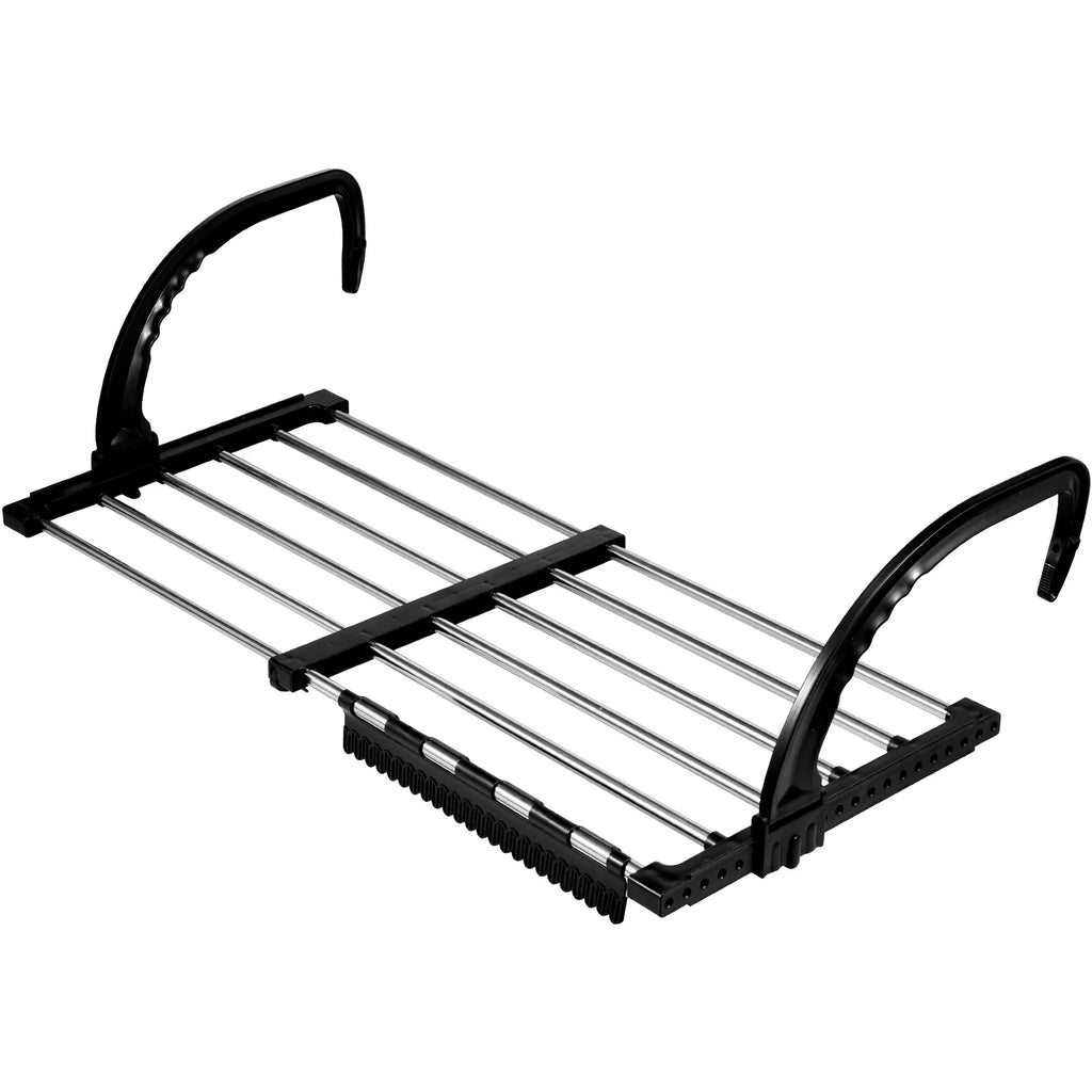 Extendable Radiator Drying Rack with Foldable Stainless Steel Rods for Balcony Bathroom and Laundry Use