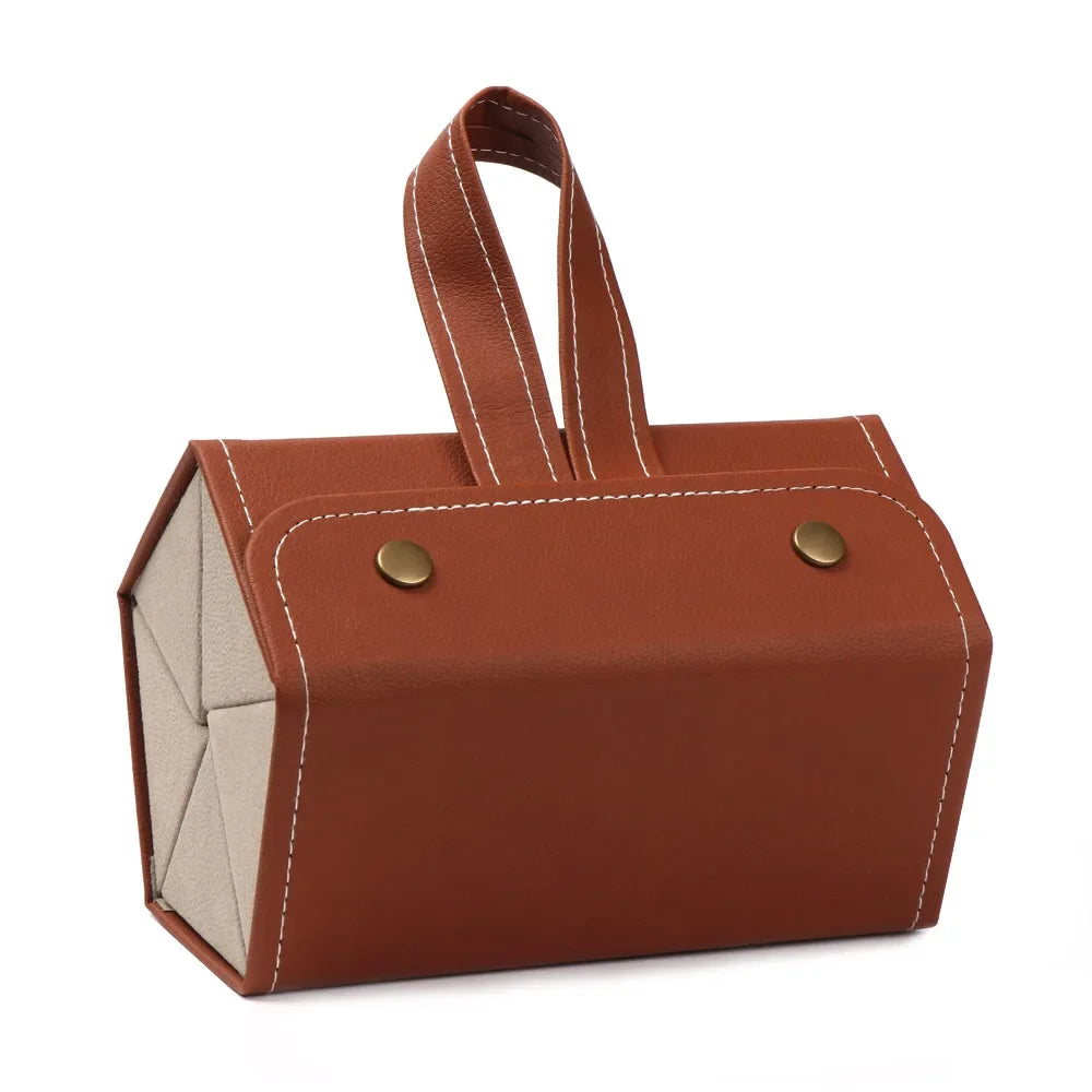 Multi Slot Glasses Organizer with PU Leather Roll Up Storage Design for Travel Eyewear Organization