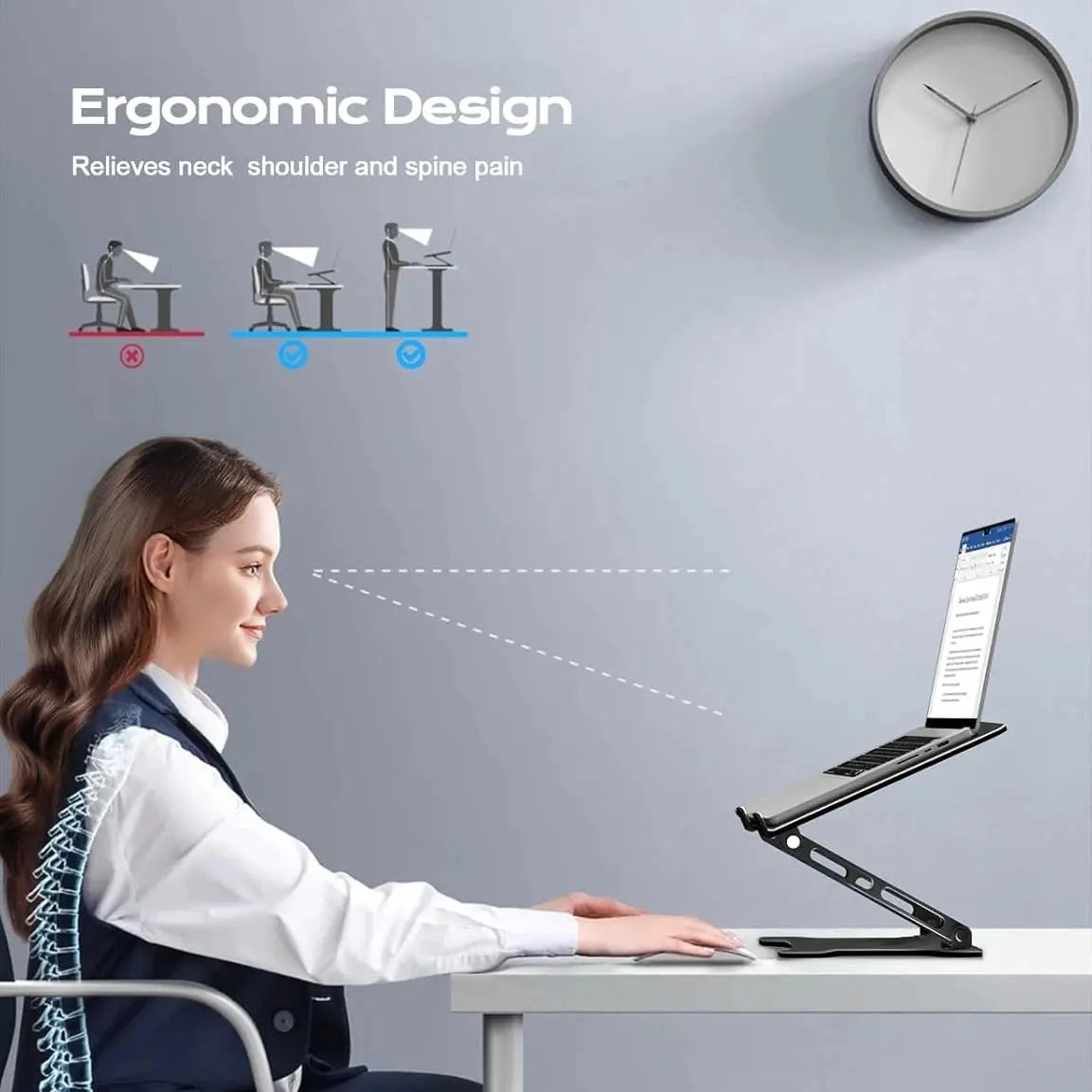 Adjustable Aluminum Laptop Stand for Tablet and Notebook