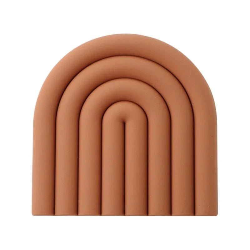 Rainbow Silicone Trivet Mat Set with Heat Resistant Non Slip Design for Pots Cups and Kitchen Tables