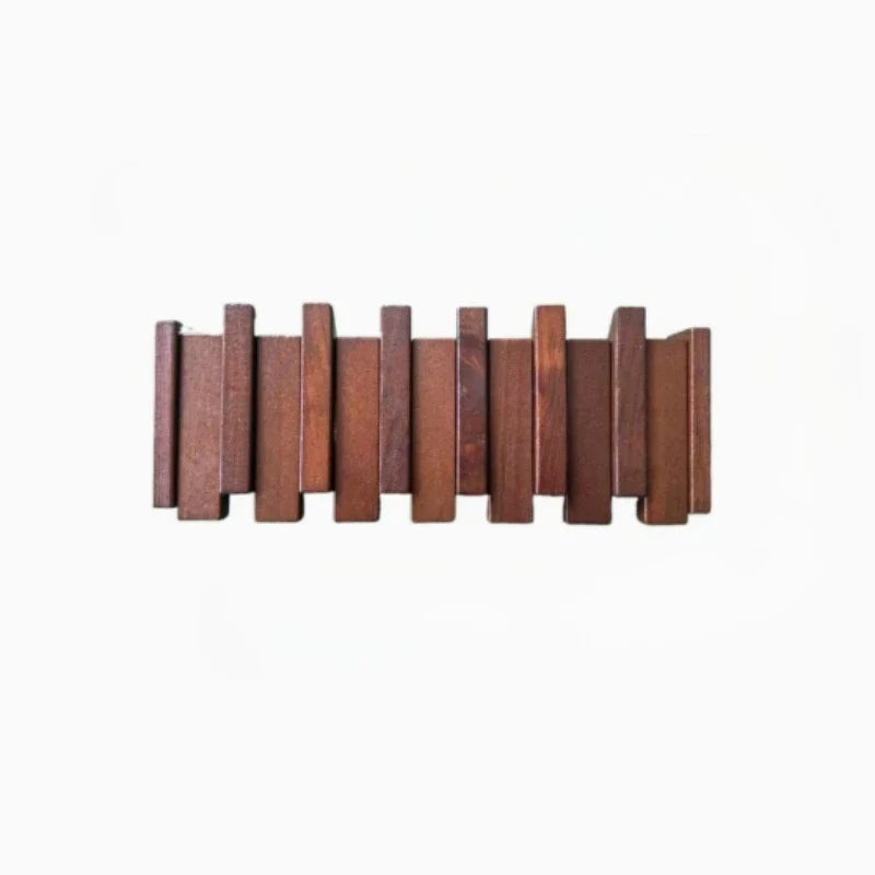 4/ 6 Hooks Wall Mounted Piano Hook Rack with Foldable Wooden Hooks for Entryway and Home Organization