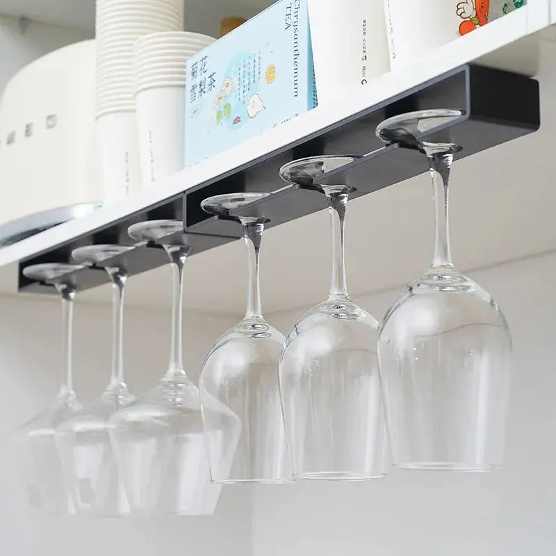 Under Cabinet Wine Glass Rack Hanging Stemware Holder