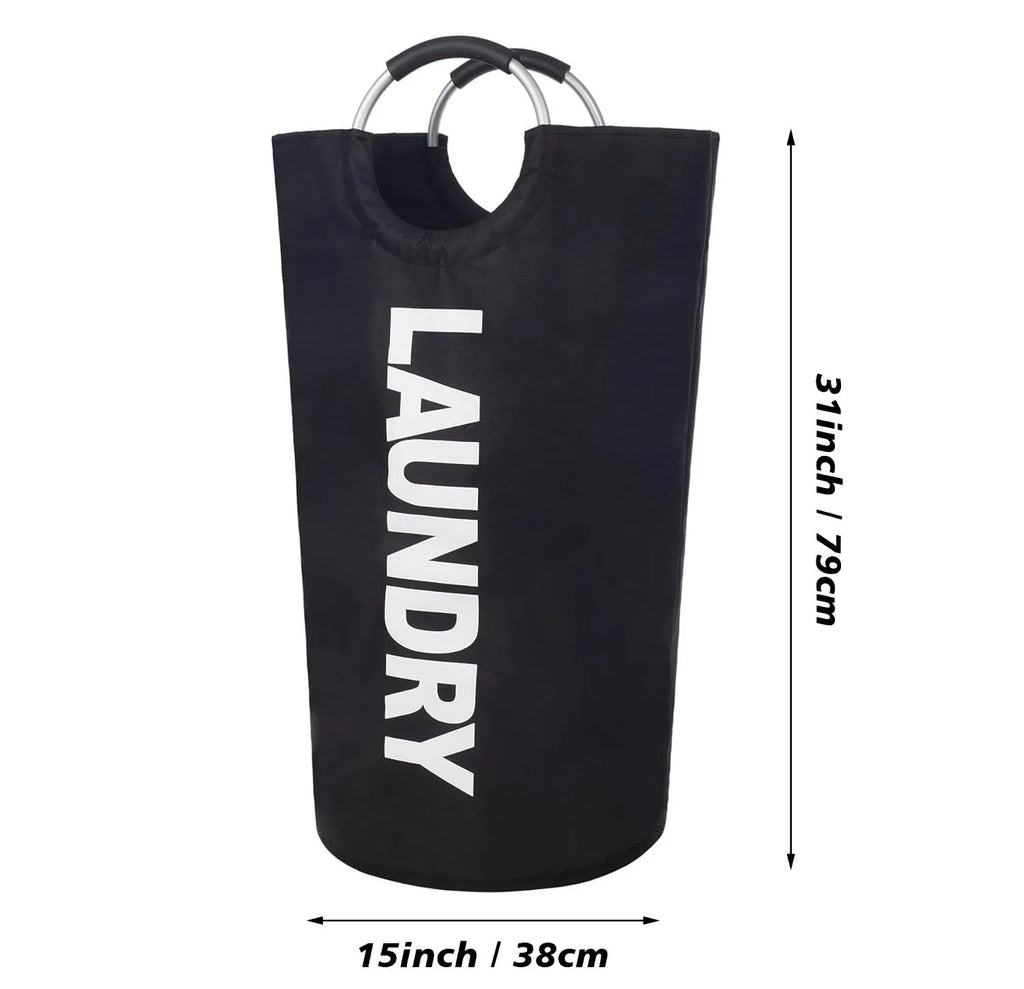 Collapsible Laundry Hamper Basket with Waterproof Fabric Design and Padded Carry Handles