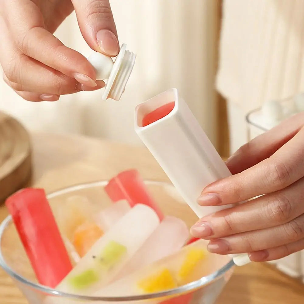 Silicone Popsicle Mold with Lid and Long Bar Ice Tray Design for Homemade Frozen Treats