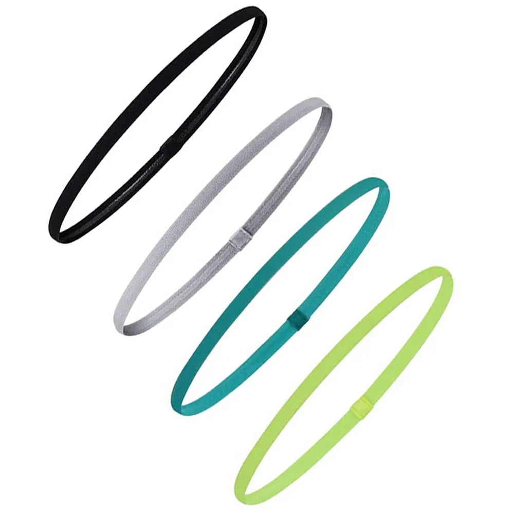 4Pcs Elastic Sports Headbands with Non Slip Design and Stretch Fit for Daily Exercise and Active Wear
