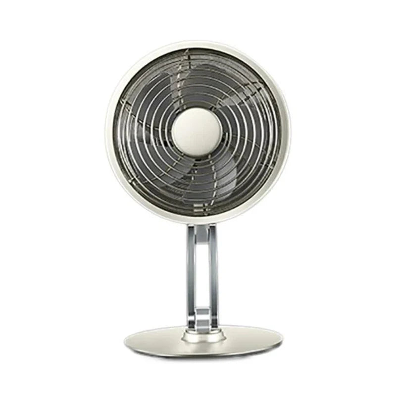 USB Rechargeable Aluminum Mini Fan with 360° Rotation, Foldable Stand and 3 Speed Control for Desktop and Travel