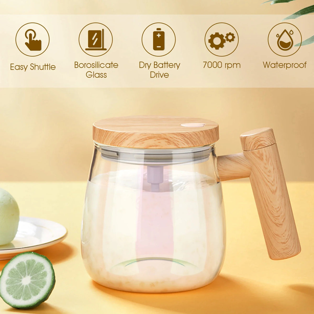 Self Stirring Mug with High Speed Automatic Mixing Design for Coffee Protein Powder and Daily Drinks (400 ml)