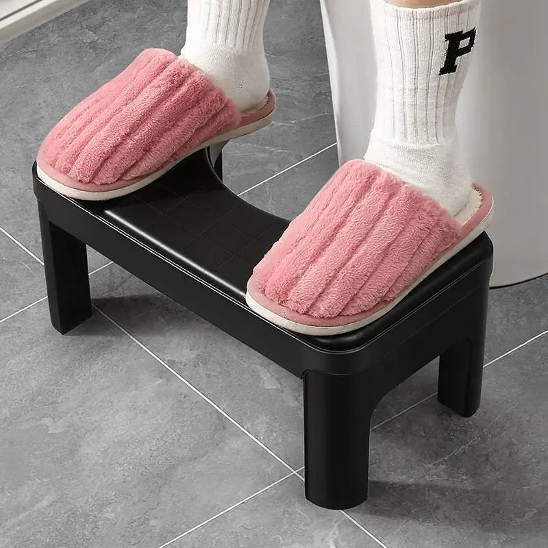 Folding Toilet Stool with Non Slip Plastic Design for Bathroom Storage and Daily Household Use