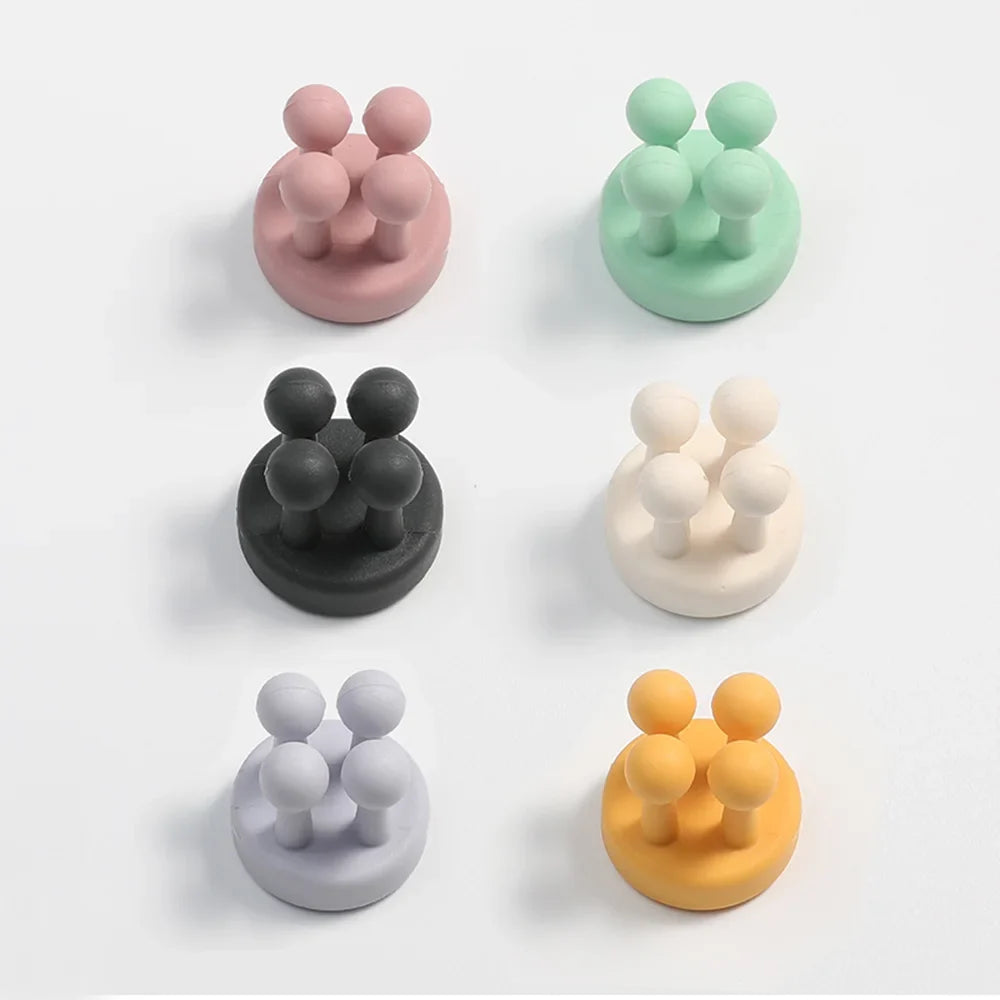 Punch Free Silicone Hook Holders with Self Adhesive Design for Bathroom and Small Item Organization