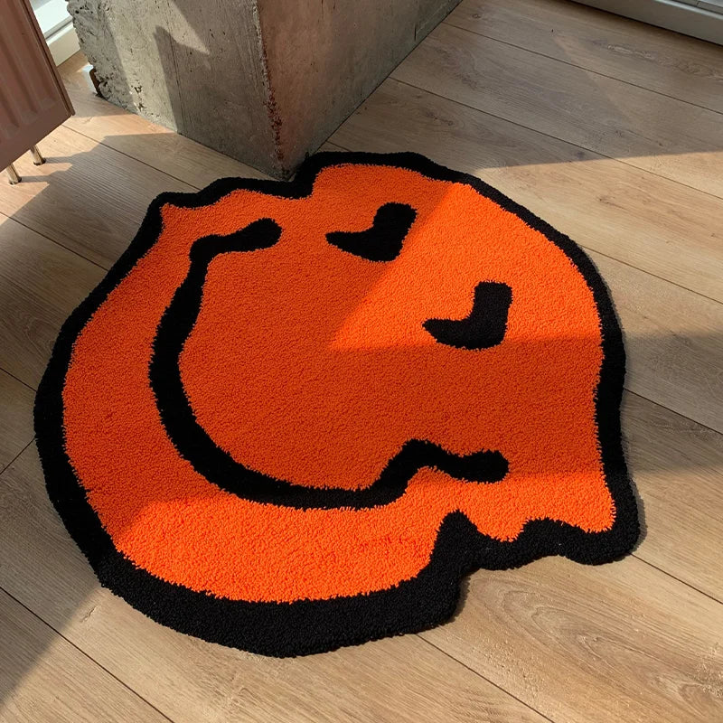 Twisted Smiling Tufted Handmade Carpet Rug, Soft Fluffy Microfiber Polyester Floor Mat with Rubber Backing for Bedroom, Bathroom, and Room Decor
