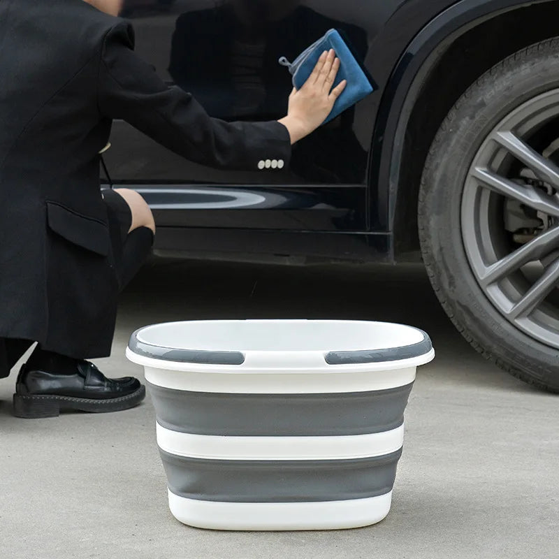 Portable Folding Basin Collapsible Water Bucket 16L for Cleaning Camping Fishing Household Use
