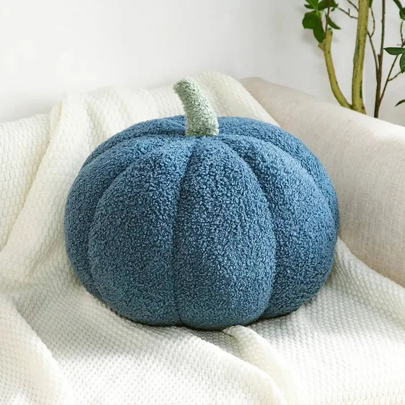Plush Pumpkin Decorative Cushion with Three Dimensional Design for Seasonal Home Styling
