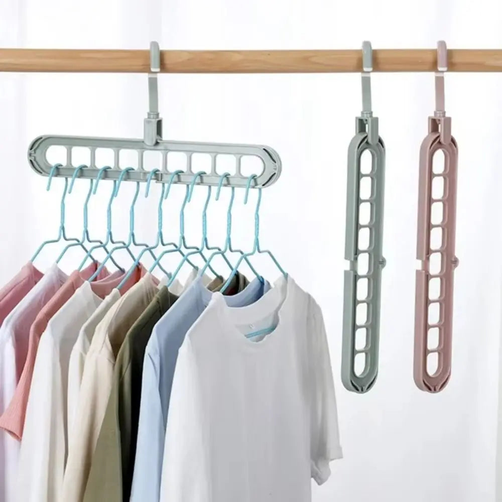 Foldable Cascade Closet Hanger with Multi Hole Space Saving Design for Wardrobe Organization