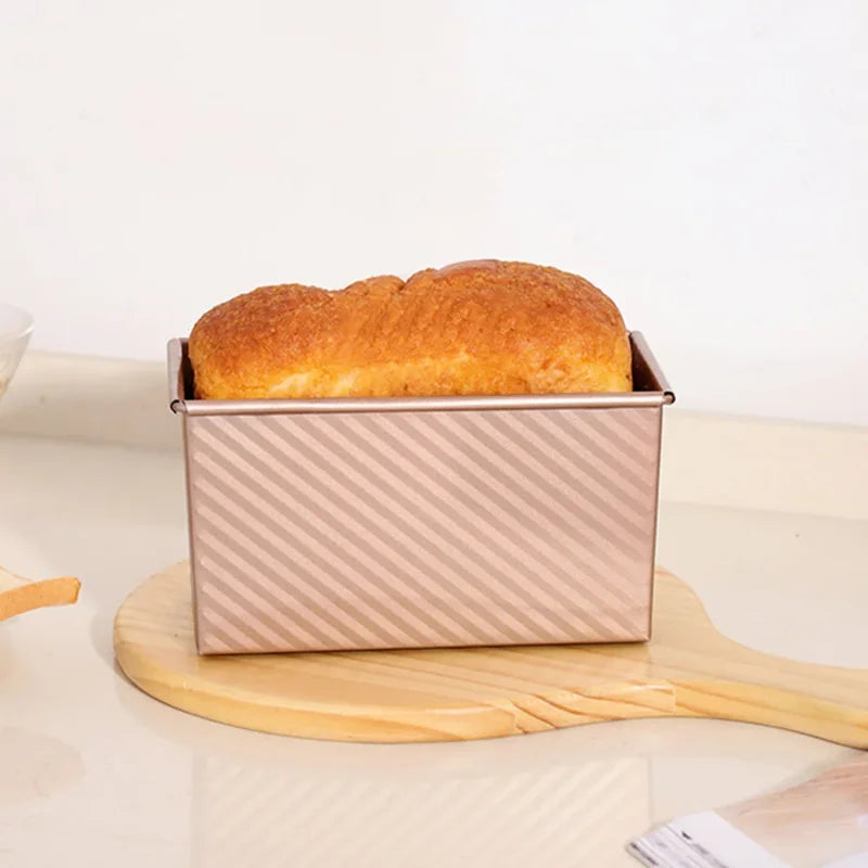 Pullman Loaf Pan with Lids and Non Stick Coating for Homemade Sandwich Bread Baking in Three Dough Sizes
