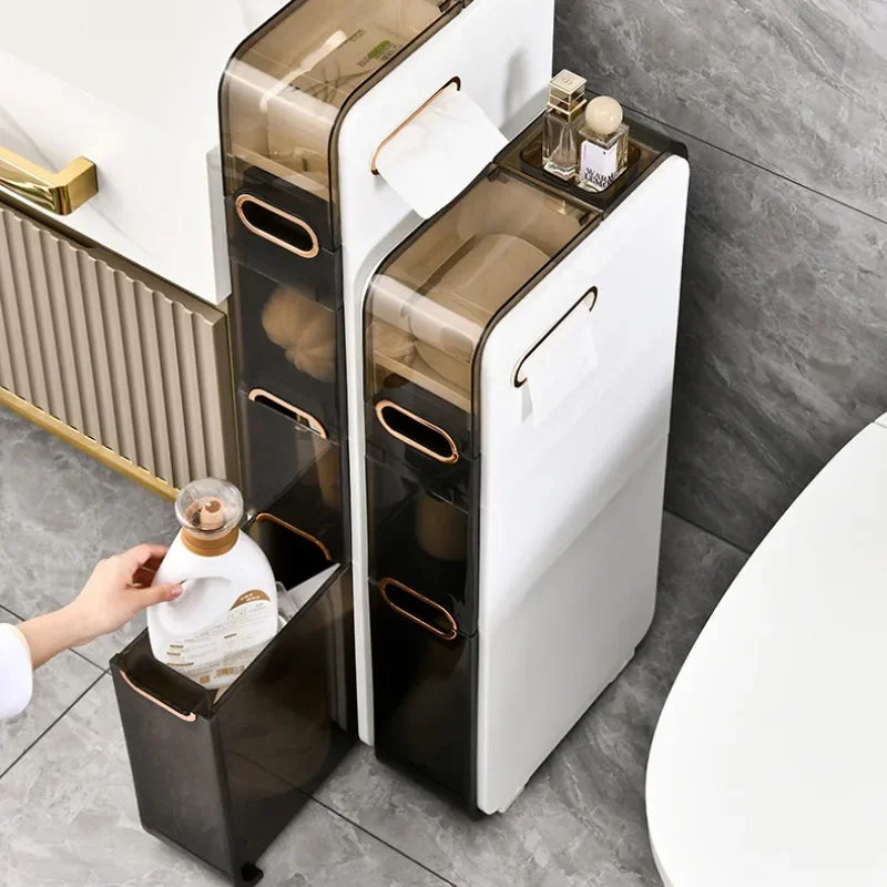 Narrow Bathroom Storage Cabinet with Multi Tier Design for Small Space Organization