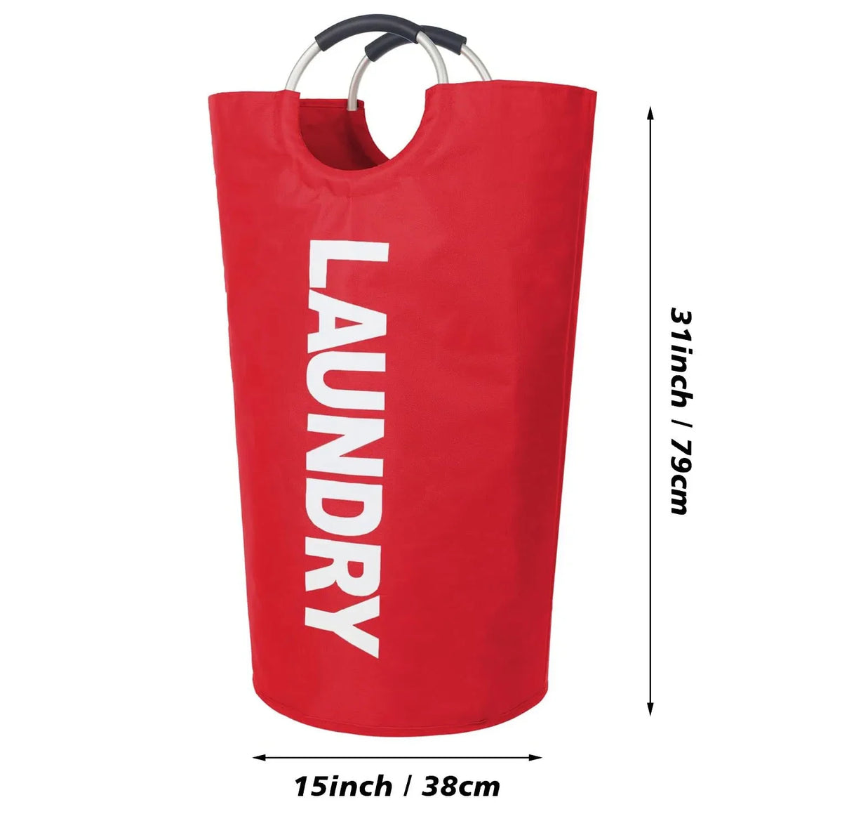 Collapsible Laundry Hamper Basket with Waterproof Fabric Design and Padded Carry Handles