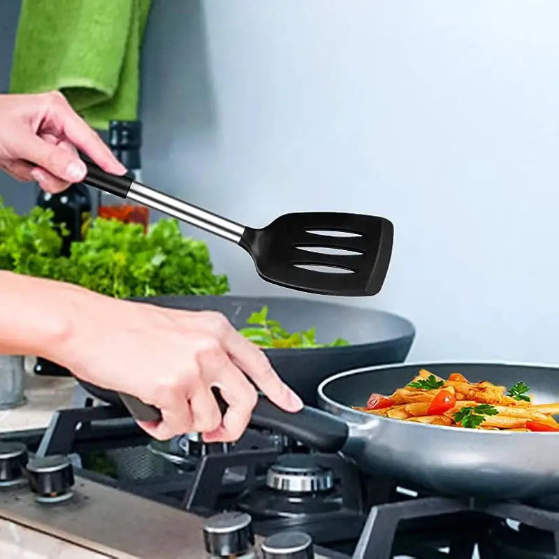 2 Pieces of Heat Resistant Silicone Spatula Set Non Stick Cooking Turner Kitchen Tools