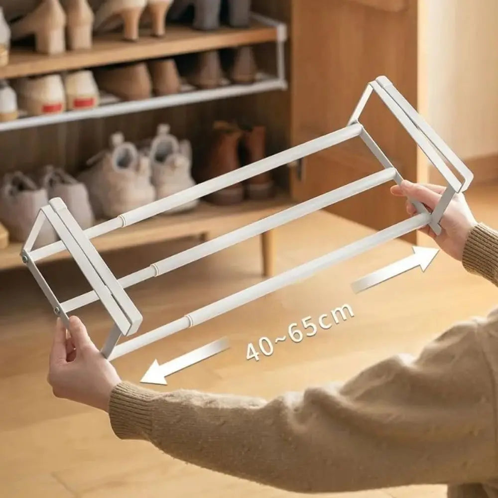 Expandable Under Shelf Shoe Rack with Adjustable Layered Design for Space Saving Storage Application Range 12–22" (30–56cm)