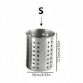 Stainless Steel Cylindrical Utensil Holder Cutlery Storage Box for Kitchen and Countertop