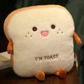 Plush Toast Bread Stuffed Pillow with Soft Fabric for Home Decor and Travel Comfort