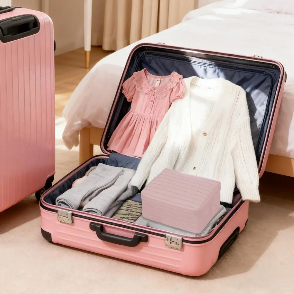 Fold Down Travel Makeup Bag with Waterproof Hanging Design and No Spill Cosmetic Storage Compartments