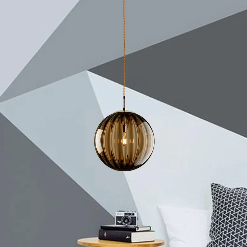 Sleek Modern Glass Ball Pendant Light