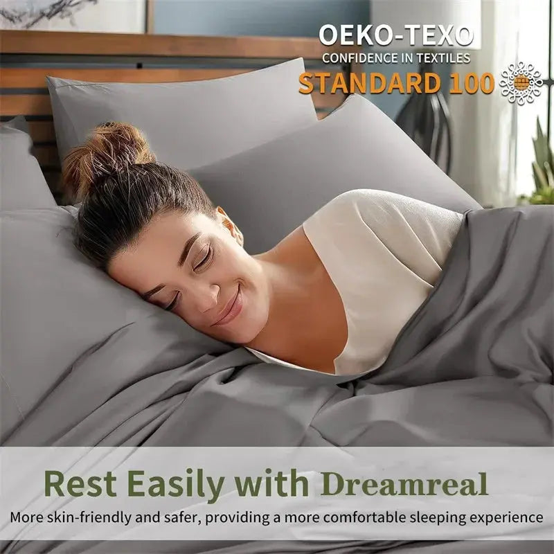 Luxury Bamboo Bed Sheets Set with Silky Breathable Design for Relaxed All-Season Comfort