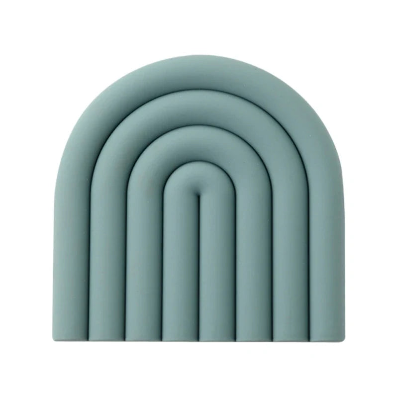 Rainbow Silicone Trivet Mat Set with Heat Resistant Non Slip Design for Pots Cups and Kitchen Tables