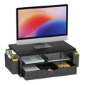 Wood Monitor Stand Riser with Drawer and Pen Holders for Office Desk Storage