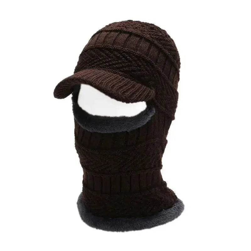 Winter Fleece Balaclava Beanie with One Piece Knit Design for Cycling and Cold Weather