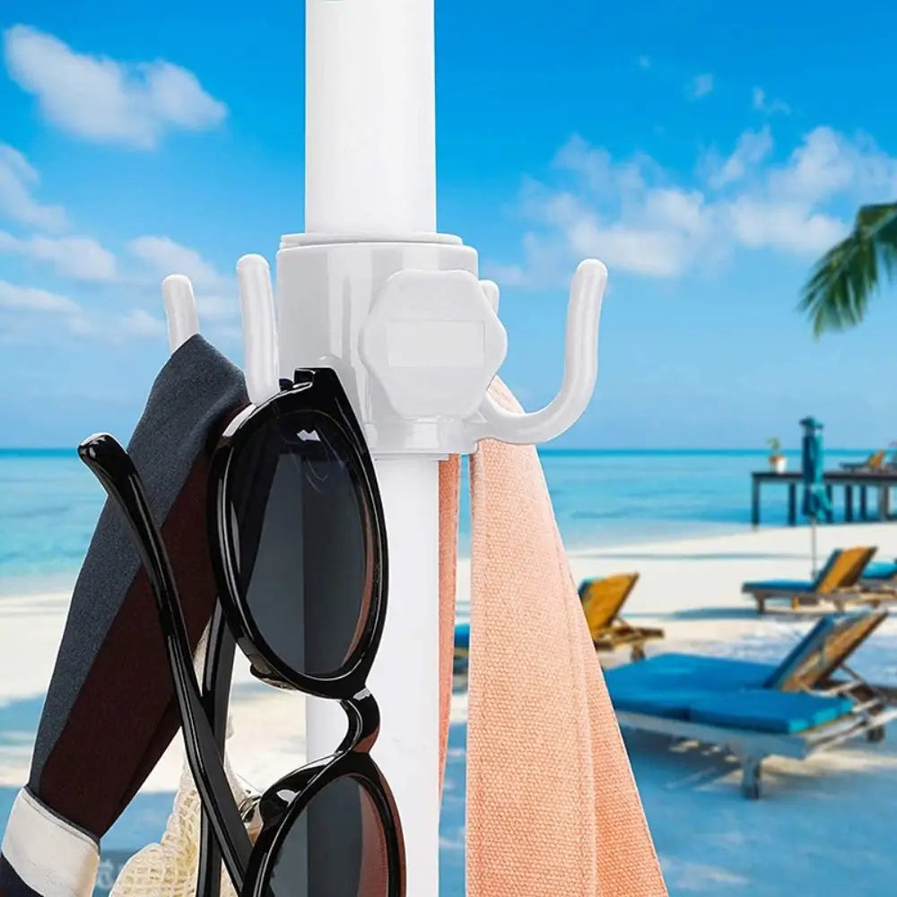 Beach Umbrella Hook with Four Corner Hanging Design for Towels Bags and Outdoor Accessories