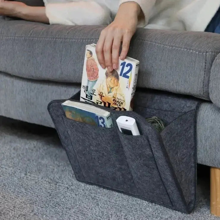 Felt Bedside Hanging Storage Bag Caddy Organizer for Dormitory Bed Sofa and Bedroom Use