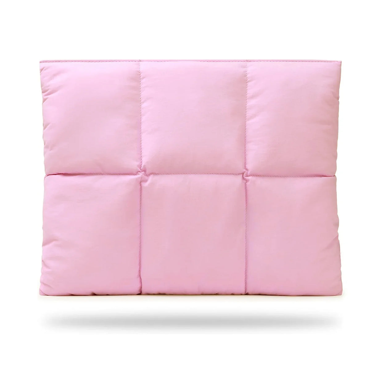Quilted Laptop Sleeve with Puffy Padded Nylon Design for MacBook and Portable Travel Protection