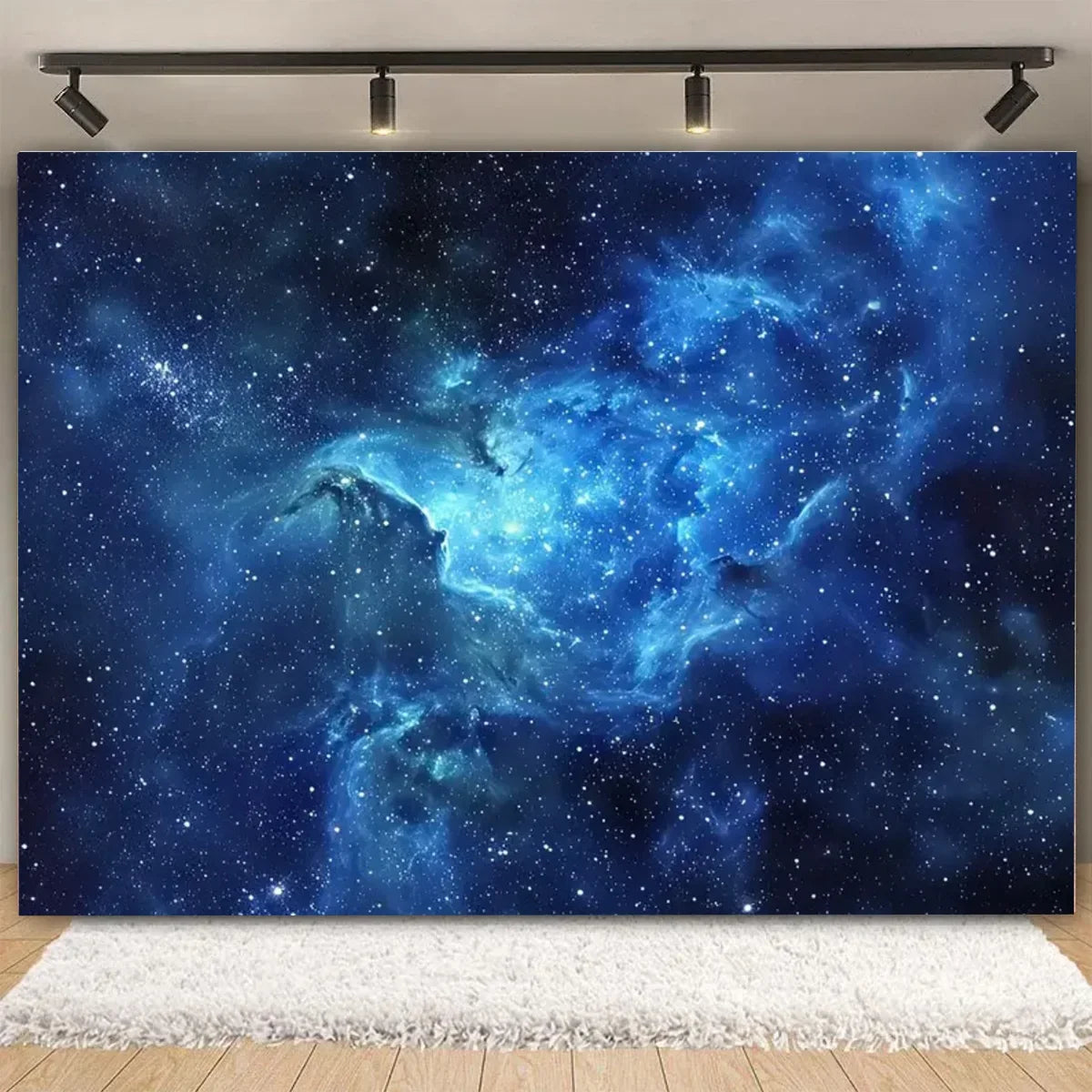 Galaxy Starry Sky Backdrop Vinyl Photo Background with Space Planet Design for Events Photography and Room Decor