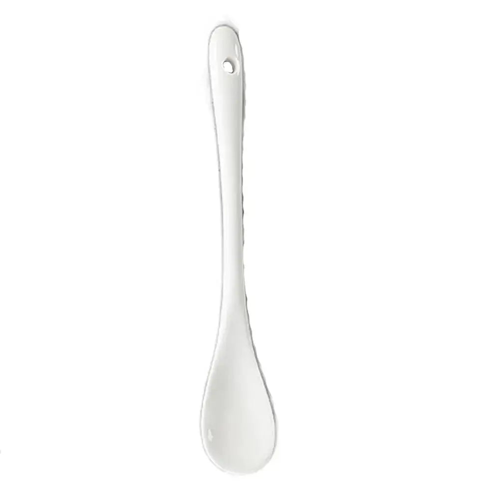 Ceramic Long Handle Spoon White Tea Coffee Stirring Spoon